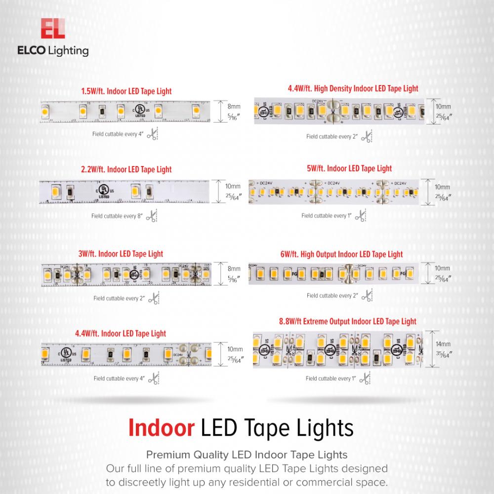 LED Tape with Square Corner Mount Aluminum Channel