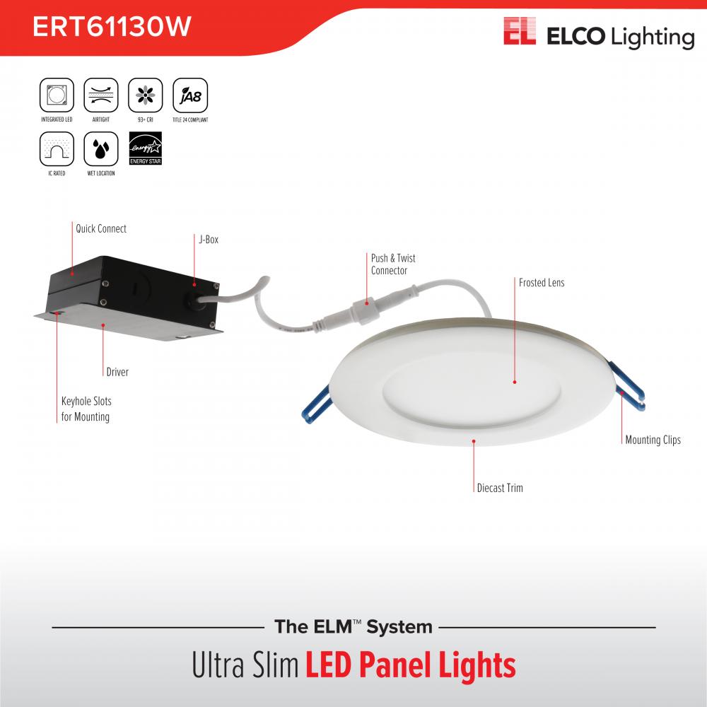 6" Ultra Slim LED Round Panel Light
