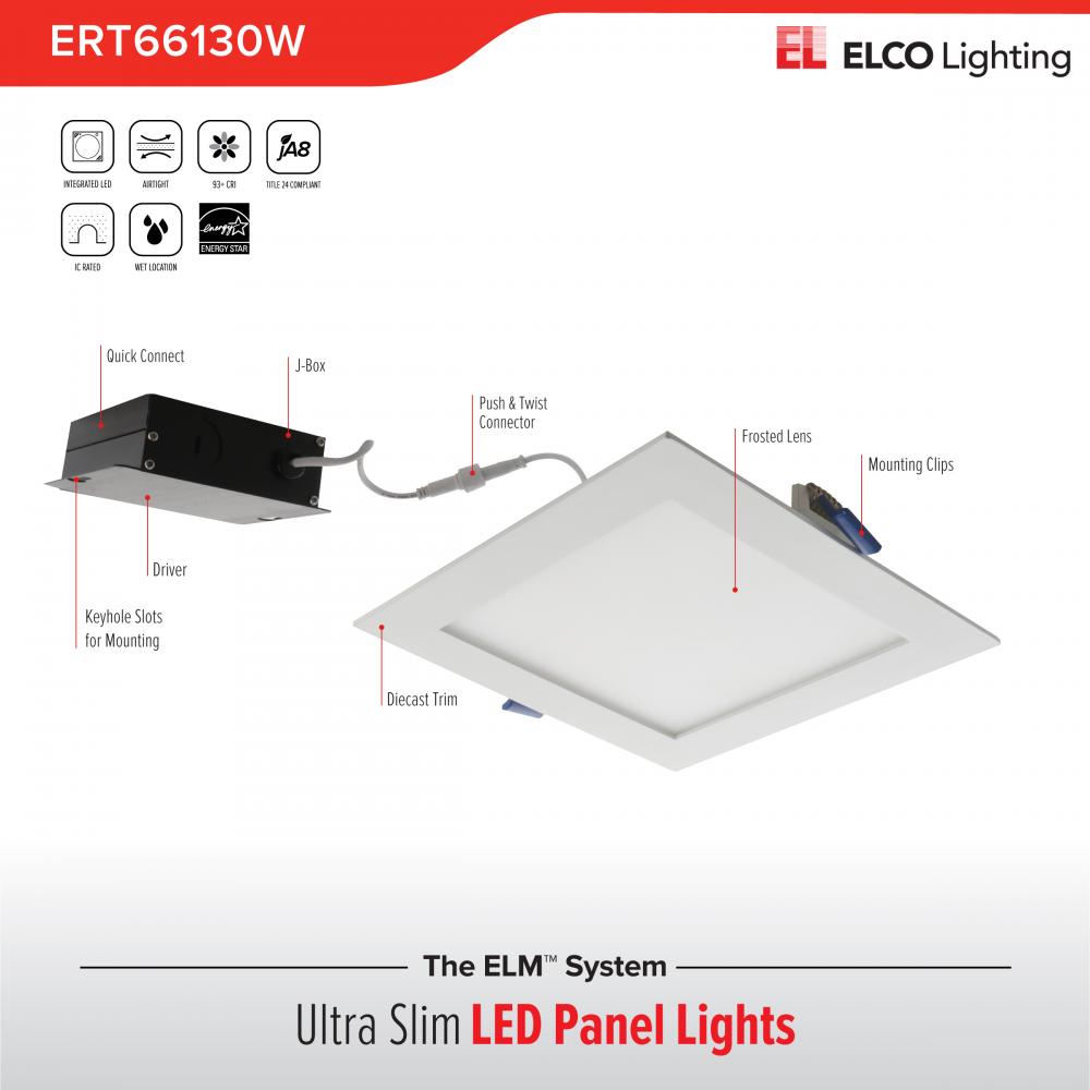 6" Ultra Slim LED Square Panel Light
