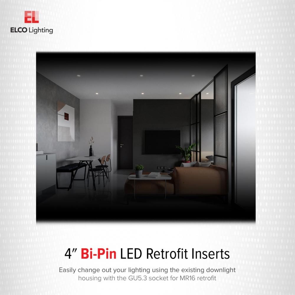 4" LED Bi-Pin Retrofit Insert Reflector with 5-CCT Switch