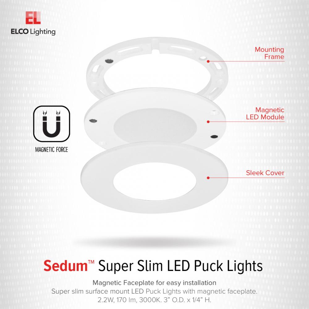 Undercabinet Pucks, Sedum™ Mini Super Slim Round LED Puck Light | ELCO ...