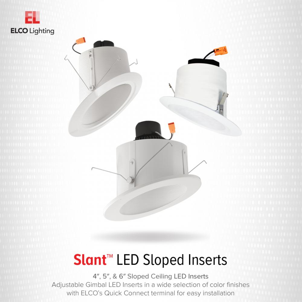 Elco Lighting EL76430W 6 Super Sloped Ceiling Led Baffle Inserts