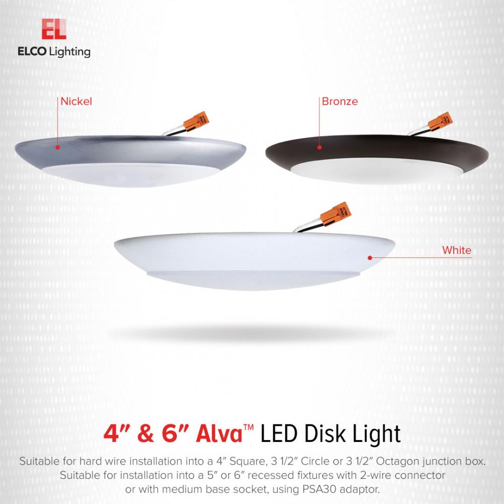 4" Alva LED Ceiling Mount Disk Light