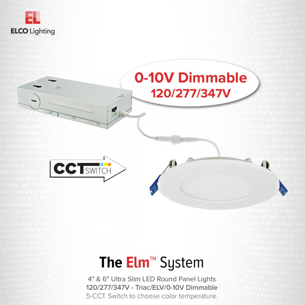 4" 120/277/347V Ultra Slim LED Round Panel Light with 5-CCT Switch