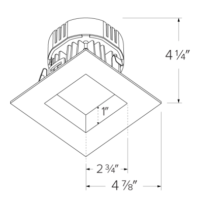 4" 0-10V Square LED Reflector Inserts with 5-CCT and 3-Lumen Switch