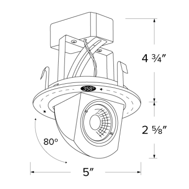 4" Round LED Adjustable Pull-Down Insert with 5-CCT Switch