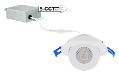 3" Round Adjustable Eyeball Downlight with 5-CCT Switch