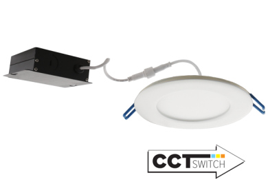 4" Ultra Slim LED Round Panel Light with 5-CCT Switch