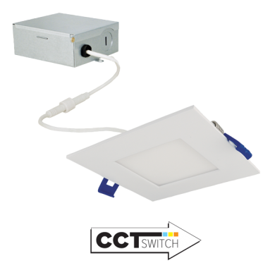 4" Ultra Slim LED Square Panel Light with 5-CCT Switch