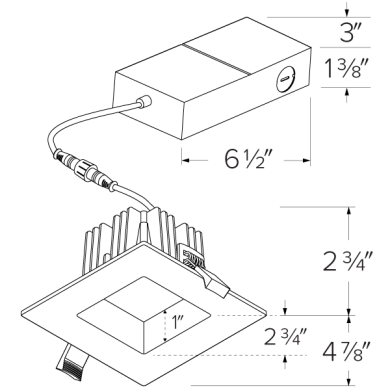 4" LED High Lumen Square Reflector Insert with 5-CCT Switch & 3-Lumen Switch